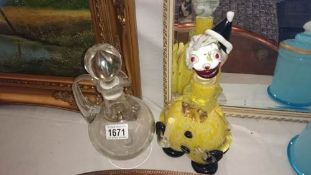 A Murano clown & a decanter