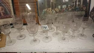 A quantity of old glass