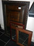 3 old oak framed mirrors