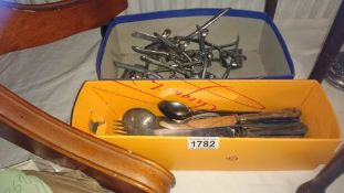 A quantity of old barbers clippers & cutlery