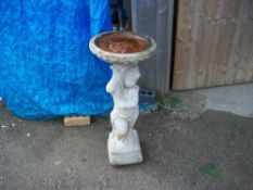 A garden bird bath