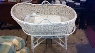 A wicker crib