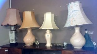 A quantity of table lamps