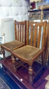 A pair of oak bedroom chairs