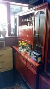 A mahogany sideboard with drop down front