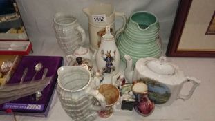 A quantity of old jugs etc.