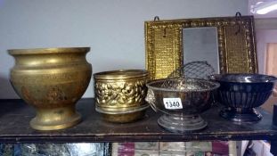 A quantity of silver plate & brass ware
