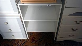 A white shelf unit