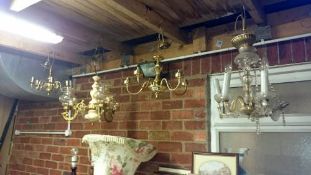 4 hanging chandeliers