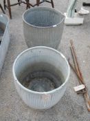 2 large metal containers