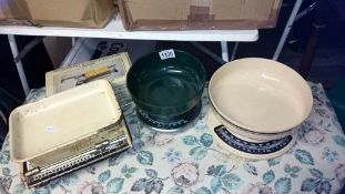 3 sets of kitchen scales etc.