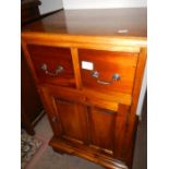 2 drawer 2 door mahogany cabinet