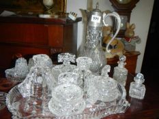 A quantity of glassware and a claret jug