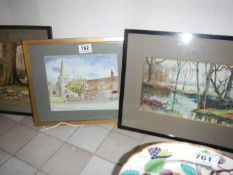 3 old watercolours