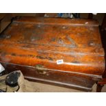 An old tin trunk