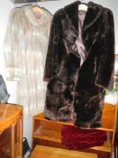 4 old imitation fur coats etc