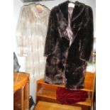 4 old imitation fur coats etc