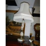 An alabaster table lamp
