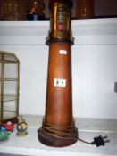 A lighthouse lamp