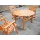 A garden table and 3 chairs