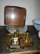 A quantity of brassware