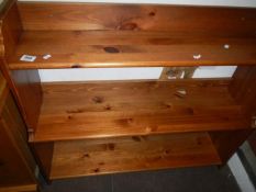 A pine set of shelves