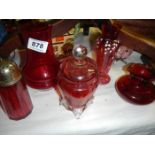 A quantity of ruby and other glass