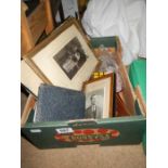 A box of old photographs etc