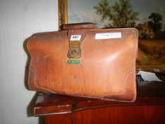 An old leather doctors bag