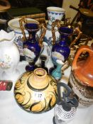 A quantity of china pot vases etc