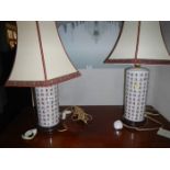A pair of Chinese table lamps
