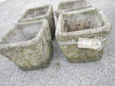 4 concrete garden planters