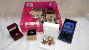 Box of costume jewellery inc.