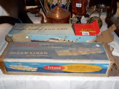 Boxed Tri-ang RMS Orcades ocean liner and Vosper triple screw express turbine yacht both a/f