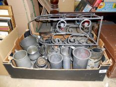 A large quantity of 19th and 20th C pewter items