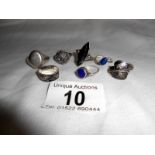 7 silver rings