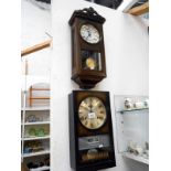 2 wall clocks,