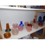 Quantity of coloured lamp shades inc,