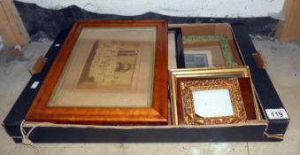 A quantity of antique picture frames inc.