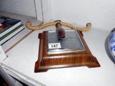 Wig hanger and oak barometer