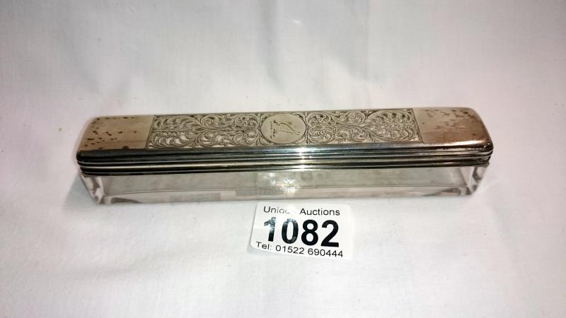 A 19th century silver topped pin tray,