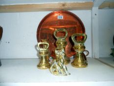 Copper tray and jug,