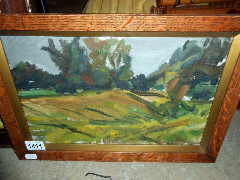 Two mid 20th C oils impressionist Summer landscapes - Image 2 of 3