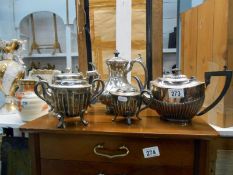 6 items of silverplate teaware