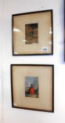 2 Baxter prints framed and glazed