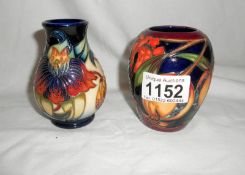 2 Moorcroft vases