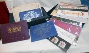 A large quantity of GB mint proof stamps and coin proof sets