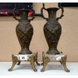 A pair of urns (originally part of a clock garniture)