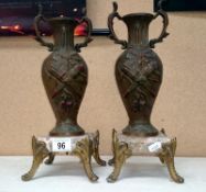 A pair of urns (originally part of a clock garniture)