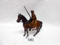 Austrian cold painted bronze Arab on horse signed Austria